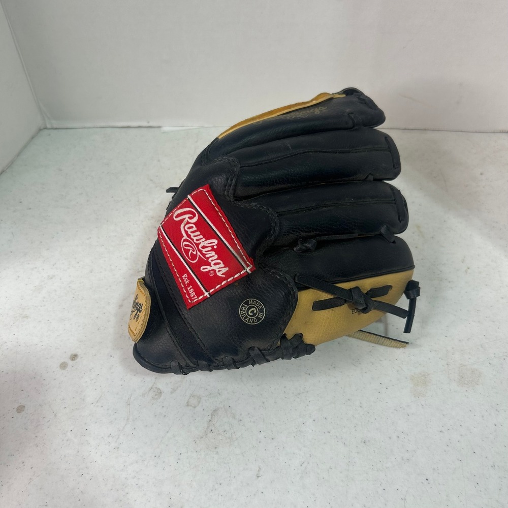 Rawlings PL100C Players Series 10 Inch Youth Baseball Glove Black Tan Basket Web